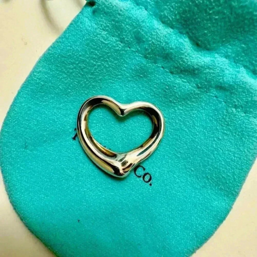TIFFANY & CO ELSA PERETTI SPAIN 925 STERLING SILVER LARGE OPEN HEART PENDANT